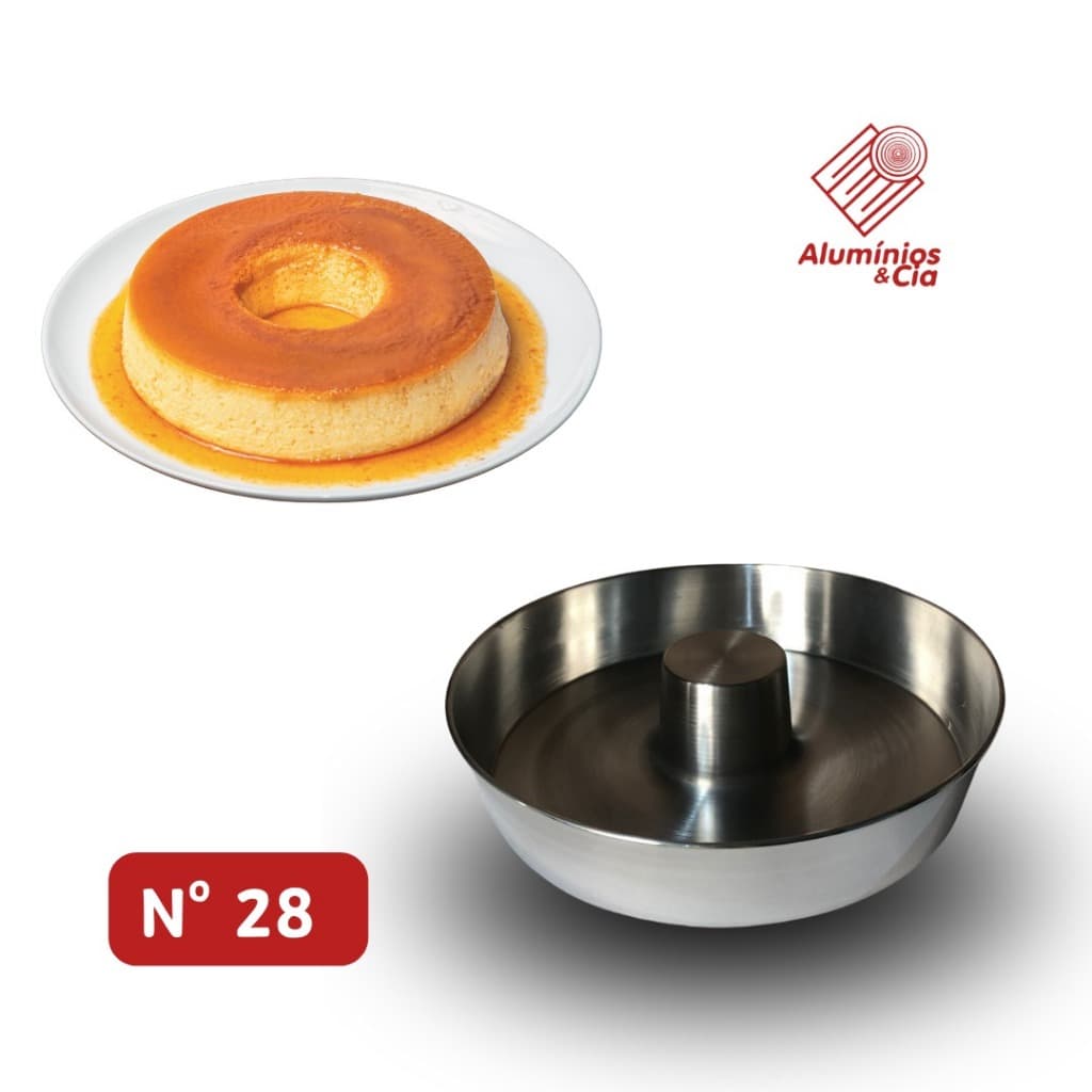 FORMA PARA PUDIM/BOLO N 28 - EM ALUMINIO POLIDO