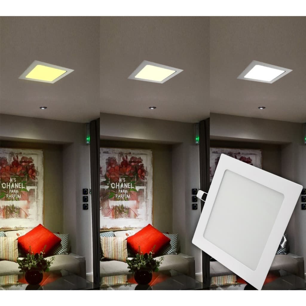 Luminária de teto Embutir 18w LED Quadrado Branco Frio alumínio iluminação residencial comercial