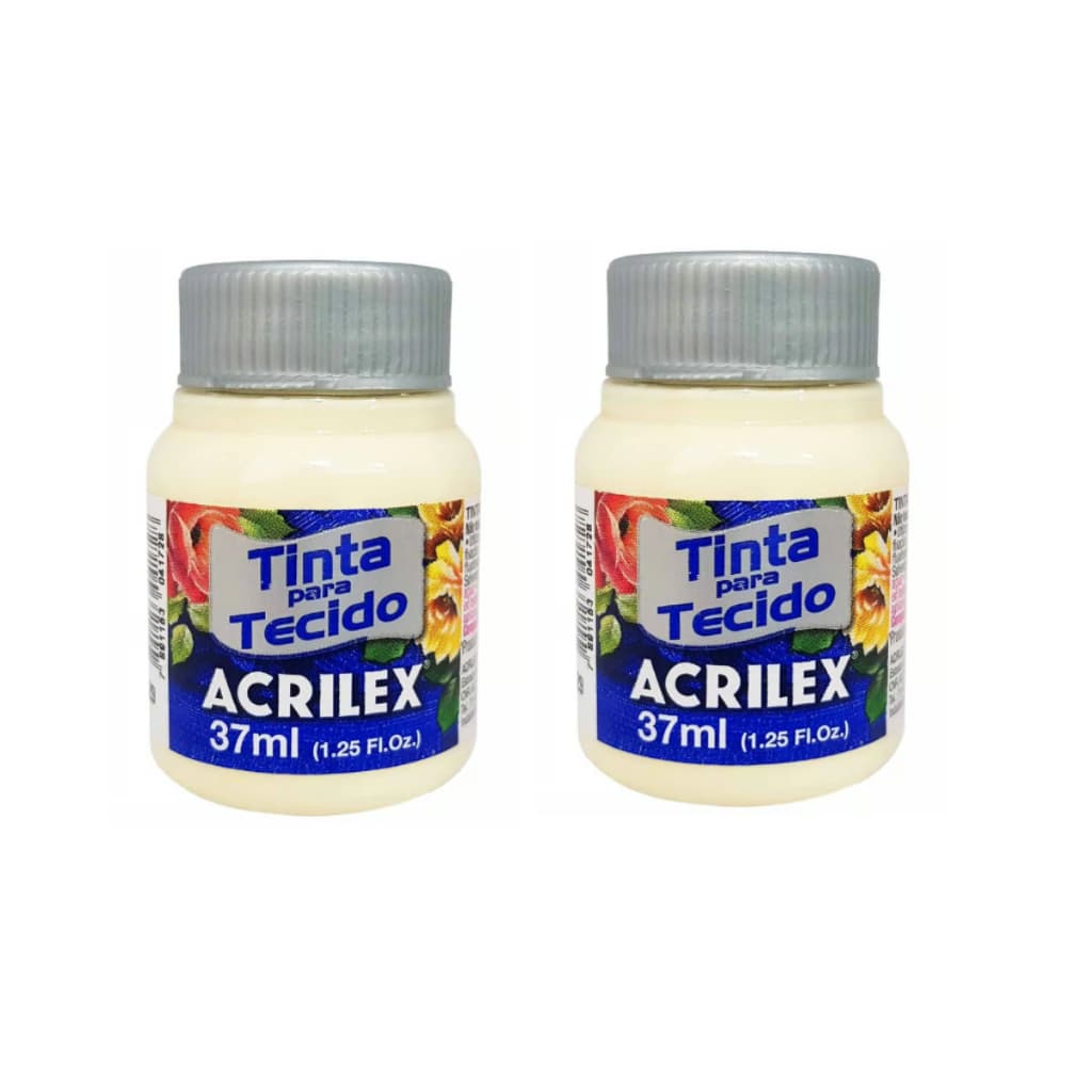 02 Unidades Tinta para Tecido 37ml 529 Marfim Acrilex