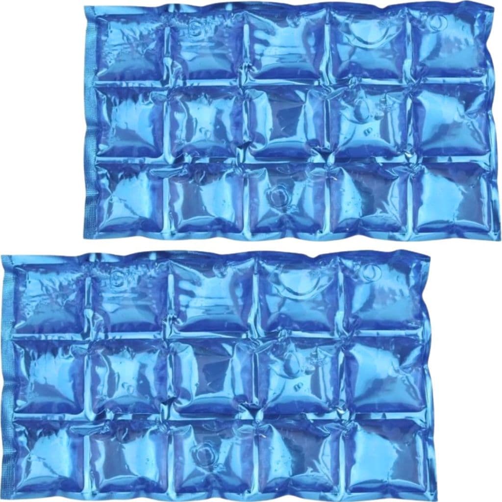 2 Cartelas de Gelo Artificial Forma Gel Cubos Reutilizável Para Bolsa Térmica Cooler Compressa Fria