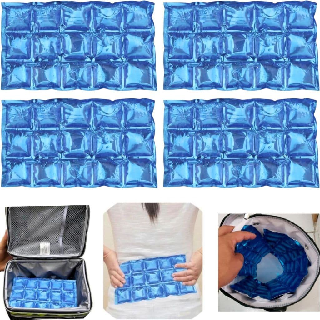 4 Cartelas Gelo Artificial em Gel Ecológico Reutilizável Para Bolsa Térmica Cooler Compressa