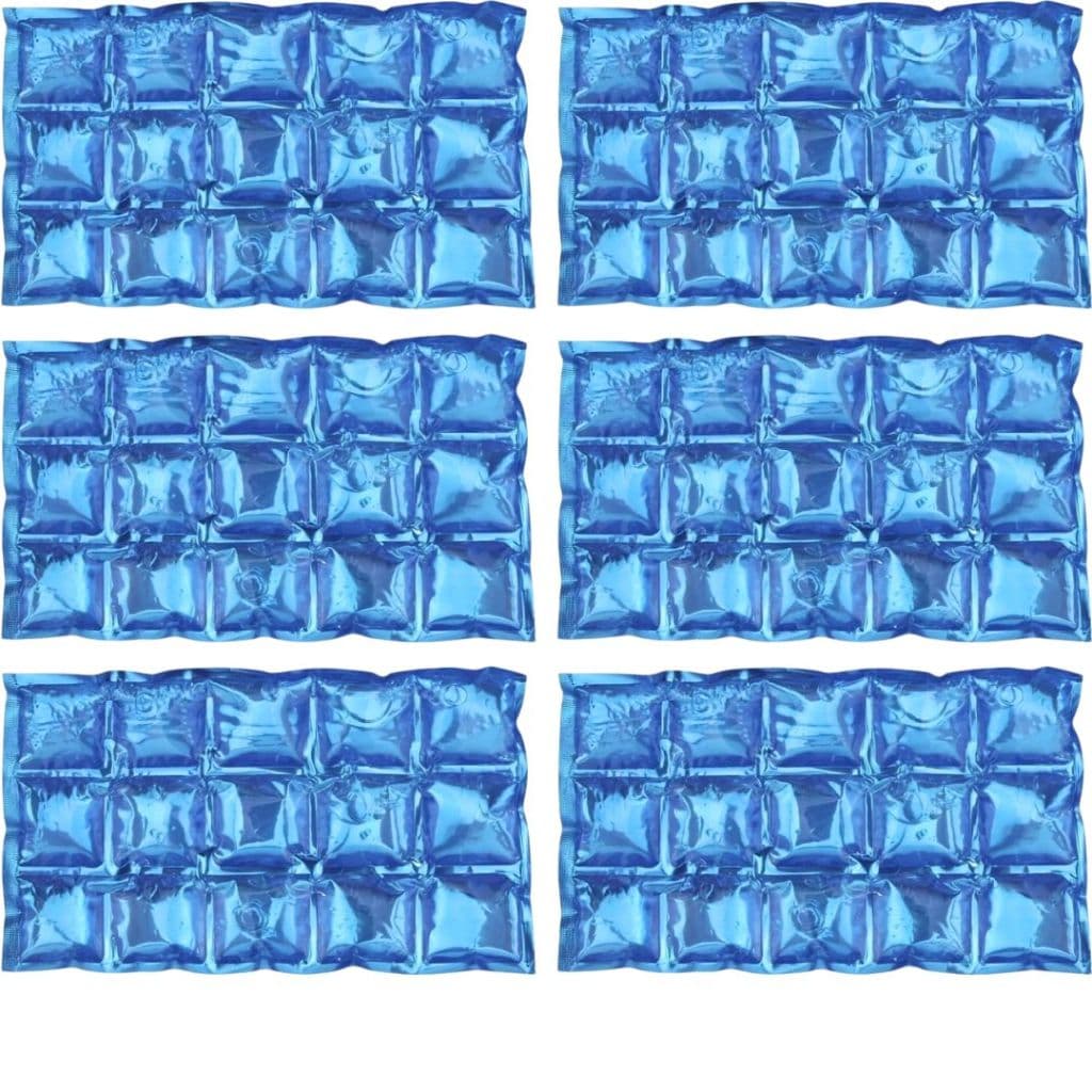Kit 6 Formas Gelo Artificial Para Bolsa Térmica Cooler Reutilizável Ecológico Gel Cartela