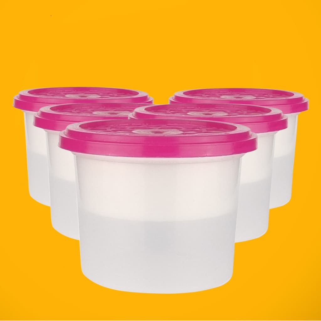 Kit 05 Pote Anti Mofo Cloreto De Calcio Potes Reutilizaveis