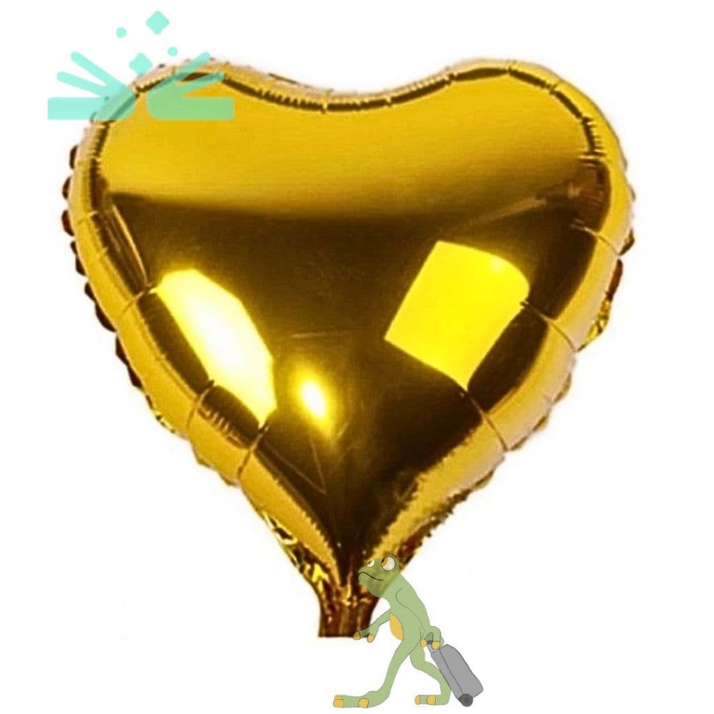 Balão Metalizado de Coração Dourado