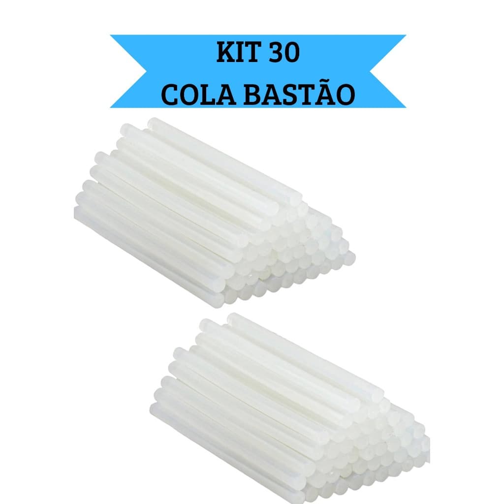 KIT 30 BASTÕES DE COLA QUENTE SILICONE FINA