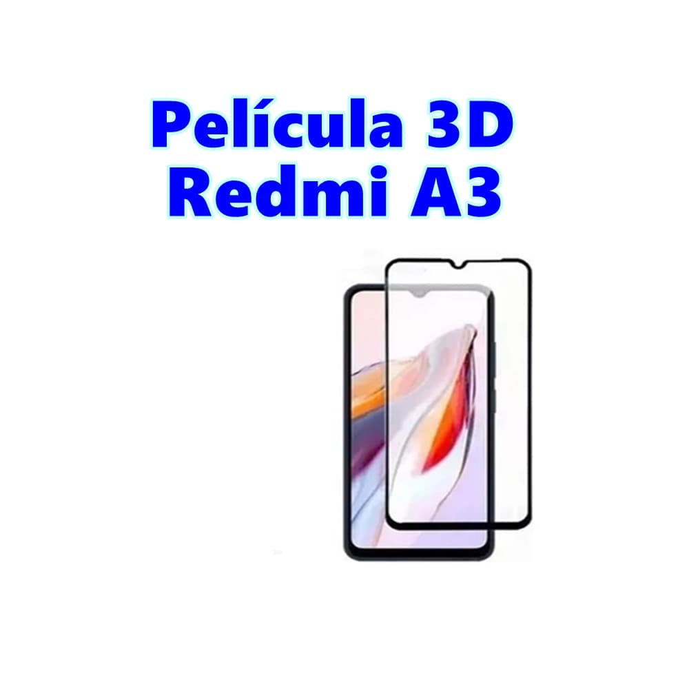 Película Celular Xiaomi Redmi A3 Full Cover 3D Película Frontal Vidro Android