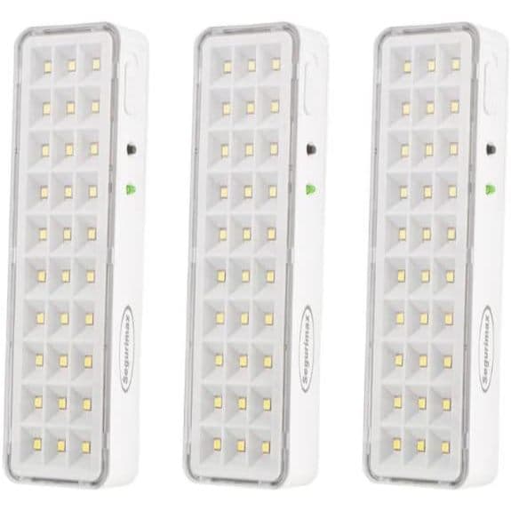 Kit 3 Lâmpada Luminária Luz de Emergência 30 Leds Slim