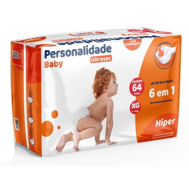 Fralda Personalidade Baby Ultra Sec XG 64 Unidades