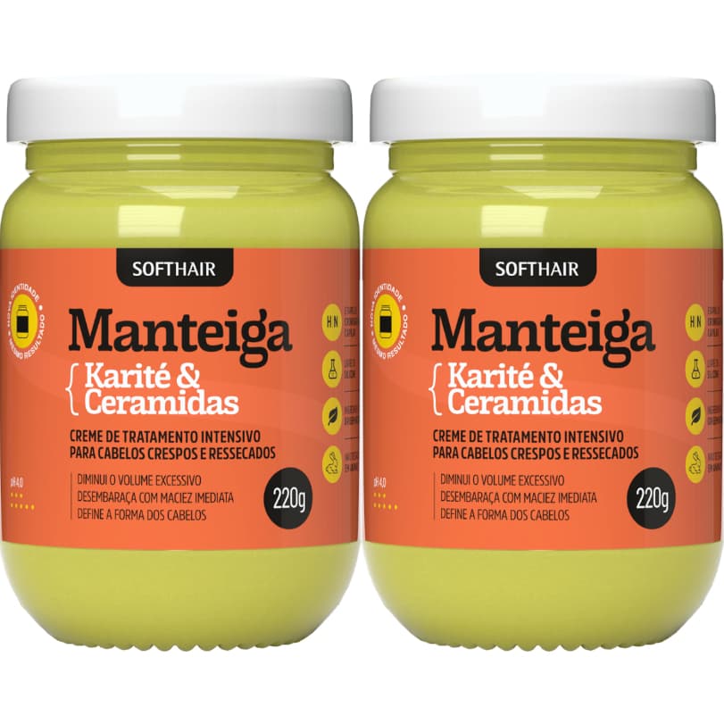 Manteiga de Karité e Ceramidas 220ml SoftHair 2 Unidades