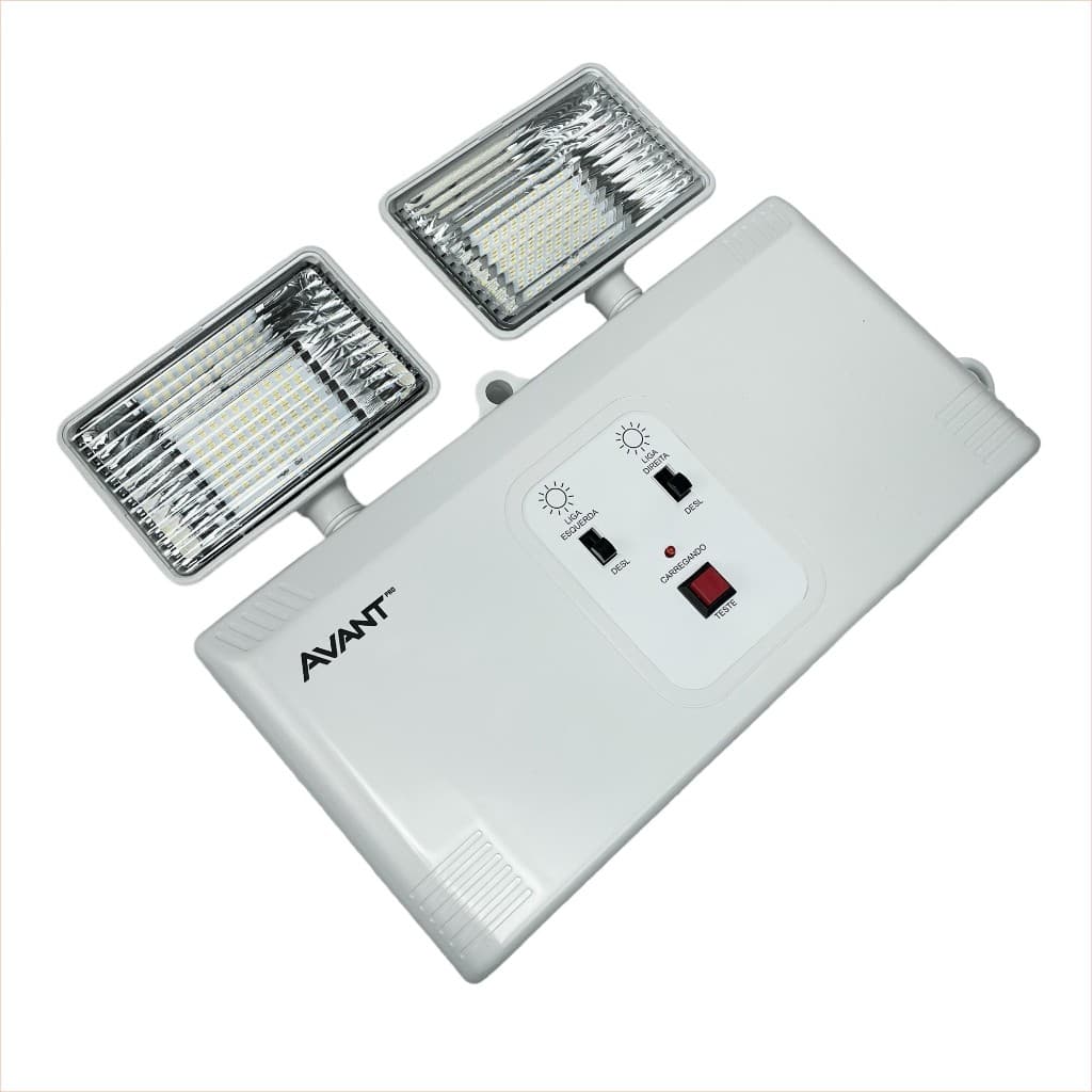 Luminária Led Emergência Bloco 12w Bivolt Avant Luz Branca