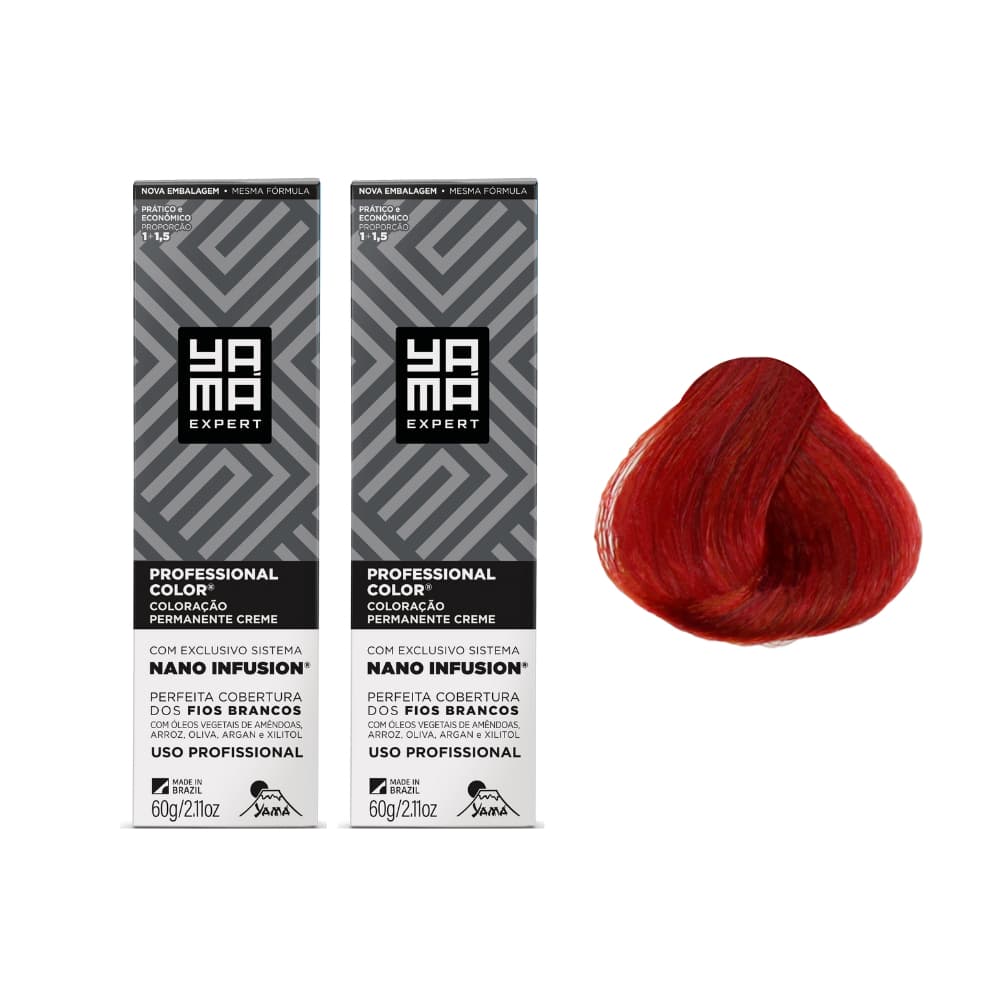 Kit C/2 Coloração Nano Infusion 8.66 Louro Claro Vermelho Yamá