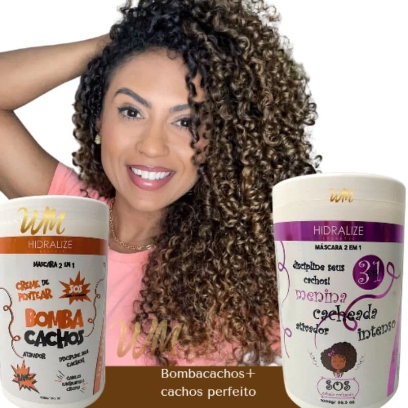 Creme De Pentea SOS Bombacachos + Máscara 2 Em 1 Hidralize 1kg