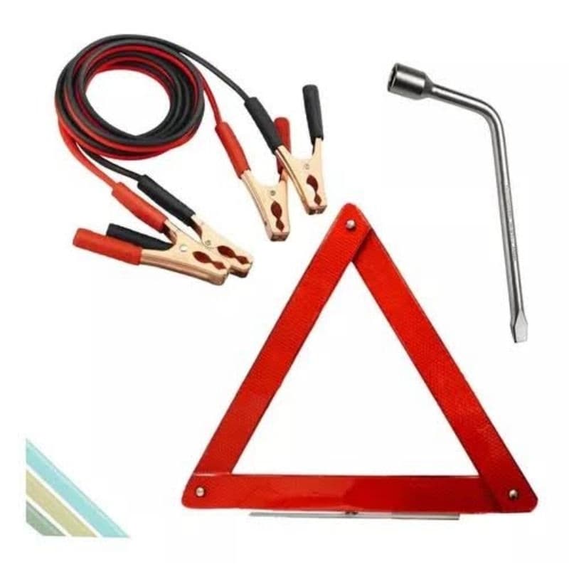 Kit chave de roda triangulo cabo de chupeta para carros e caminhoes