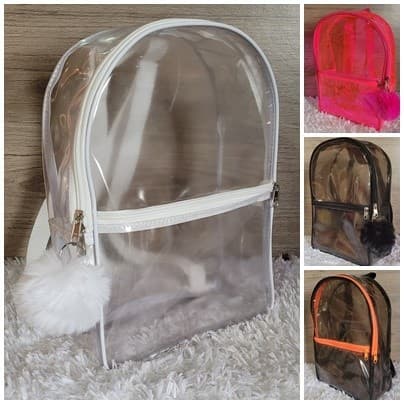 Mochila Plastico Transparente Cristal/trabalho/escola/praia/enfermagem
