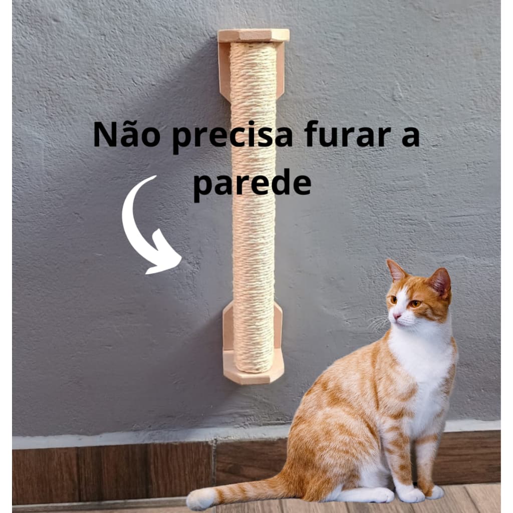 Arranhador Parede Gato Sisal Poste Brinquedo Pet