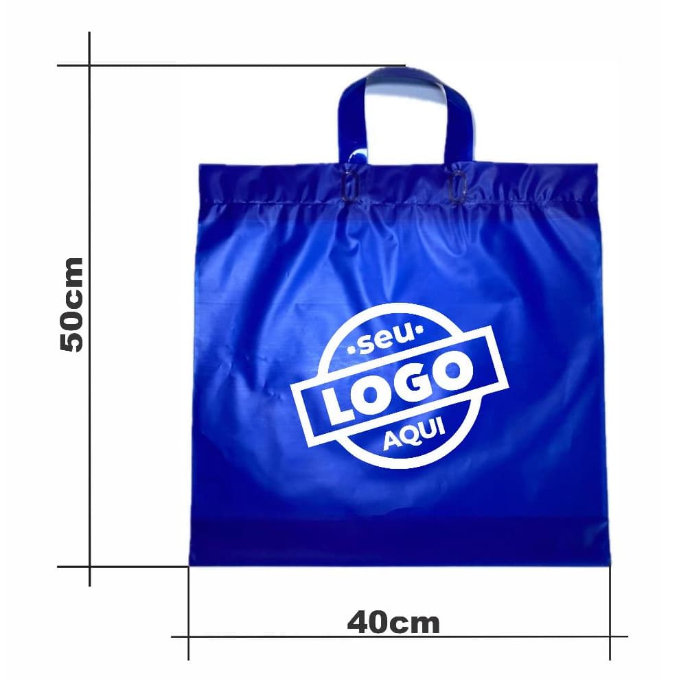 Sacola Alça Fita 40x50 50 unidades Personalizado com o seu LOGO