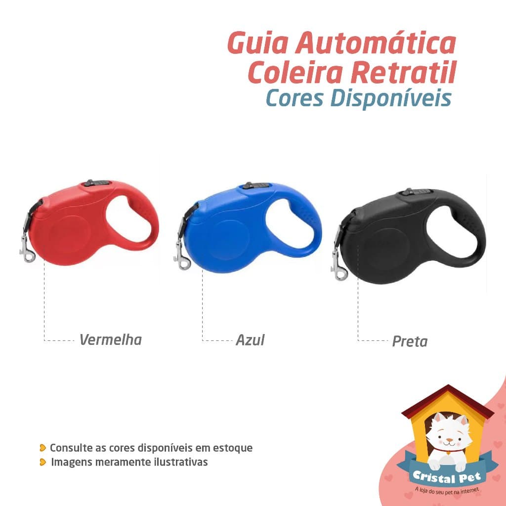 COLEIRA RETRÁTIL GUIA PARA PETS