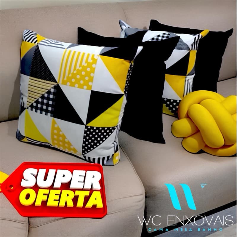 Promoção kit com 4 capas de almofadas para sofá c/ zíper.
