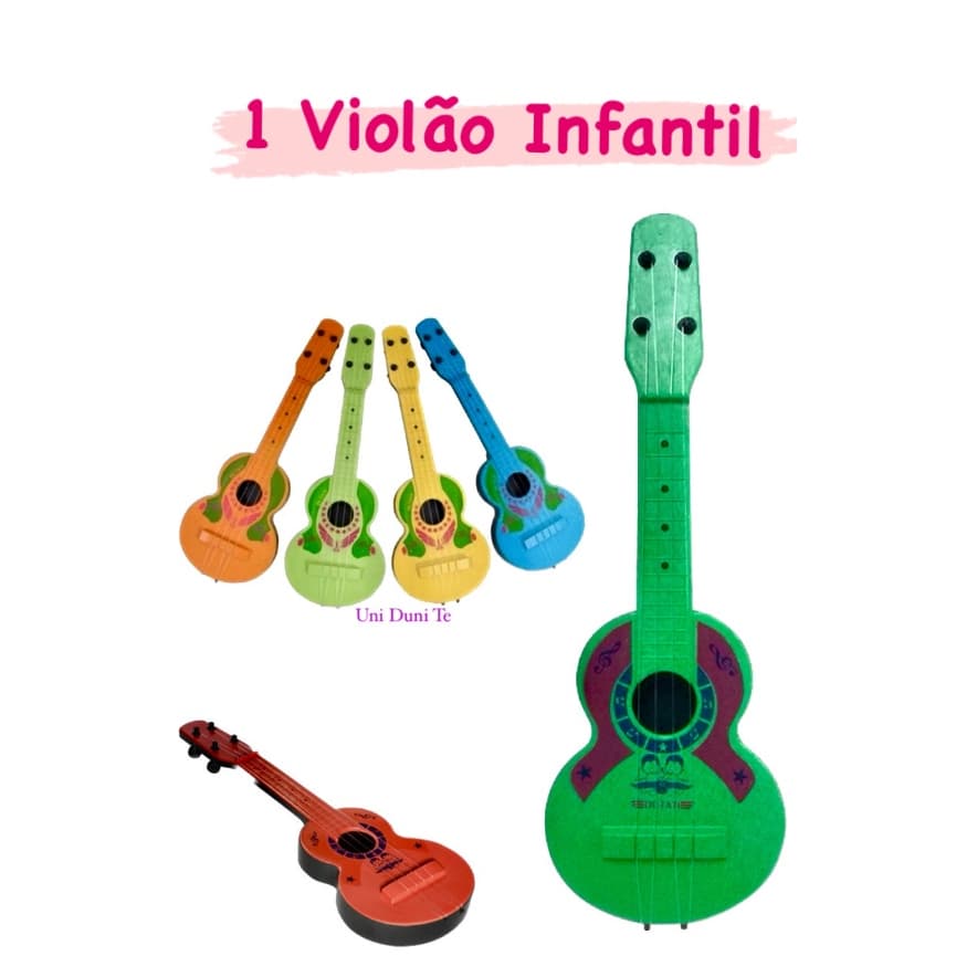 1 Violão Plástico Brinquedo Musical Infantil