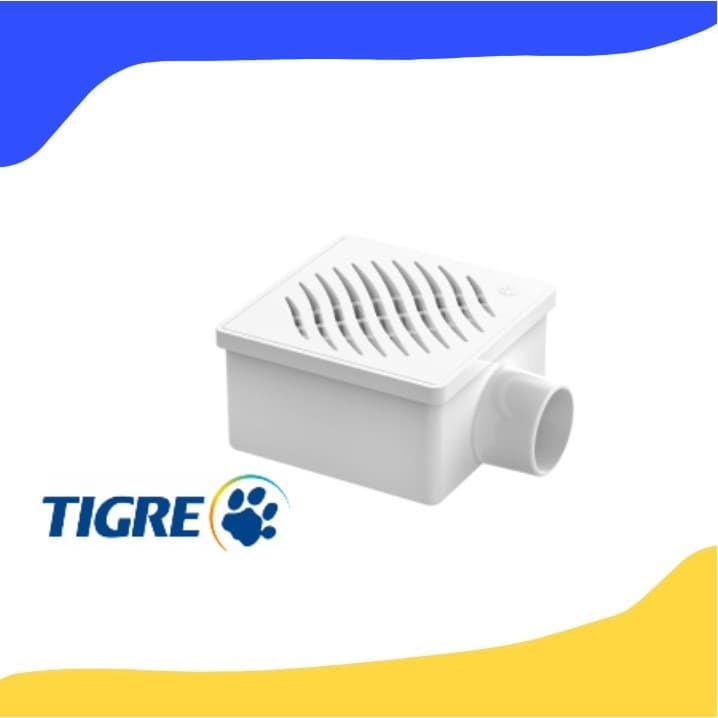 Ralo Quadrado Branco Grelha Branca 100X53X40Mm Tigre.