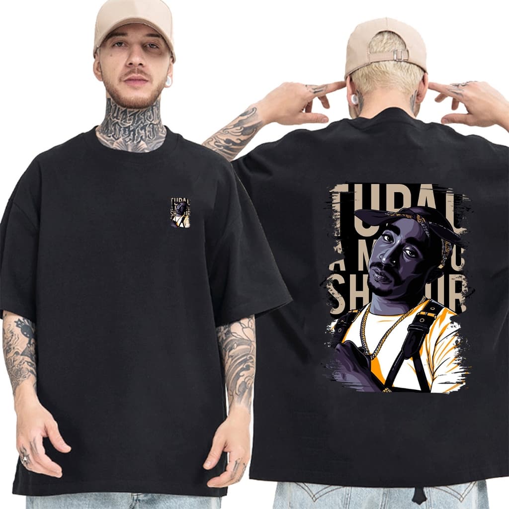 Camiseta Oversized Tupac Rapper Camisão Estilo Das Ruas