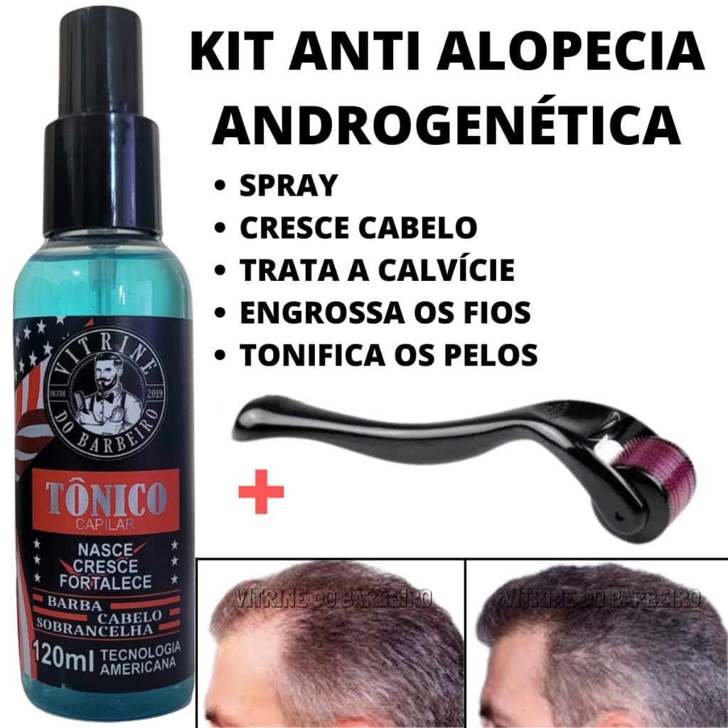 Tônico Capilar + Dermaroller O Melhor Kit Para Cabelo Com Queda Difusa