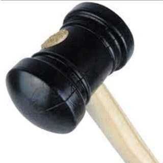 Martelo de Borracha Borracheiro Preto 40 60 80 com Cabo de Madeira