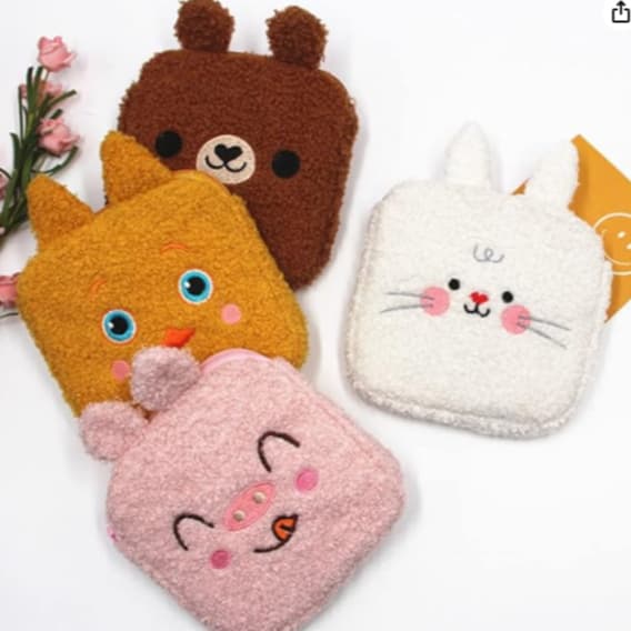 Mini Bolsa Higiênica Menstrual Multifuncinonal Feminina Desenho Animado De Pelúcia