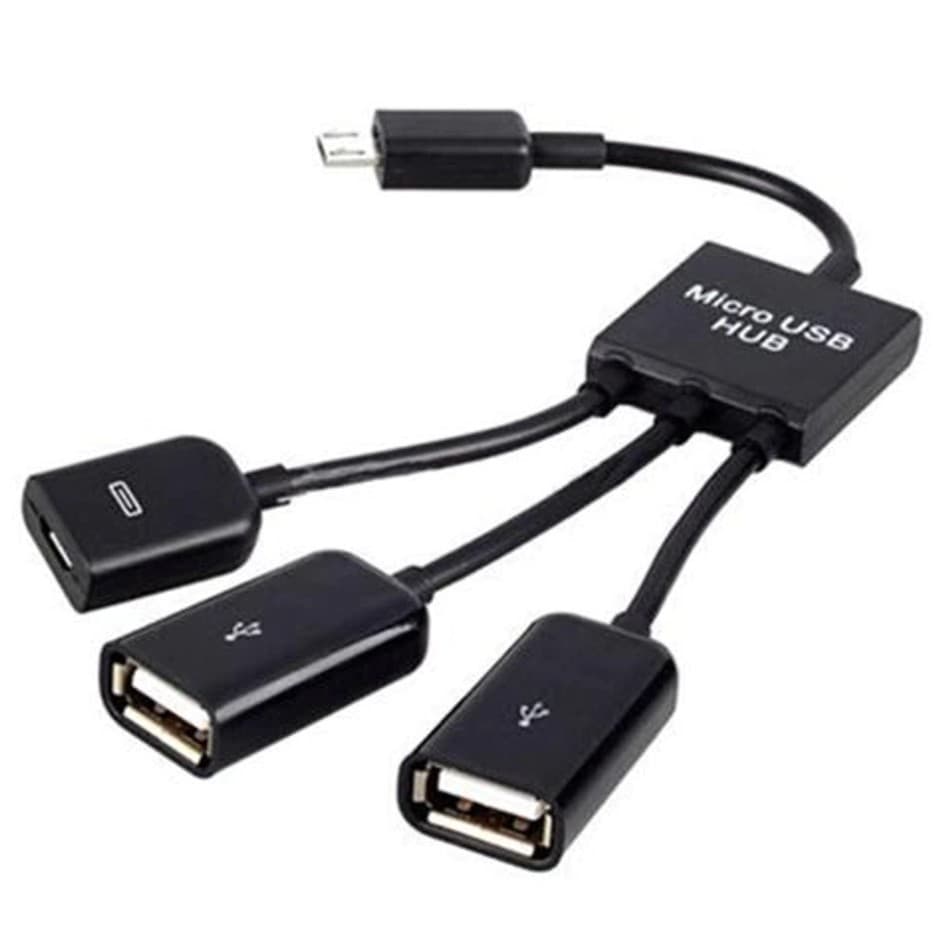3in1 micro usb a 2 otg 3 portas hub cabo divisor micro-usb adaptador de tablet android mouse teclado novo