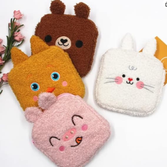 Mini Bolsa Higiênica Menstrual Multifuncinonal Feminina Desenho Animado De Pelúcia