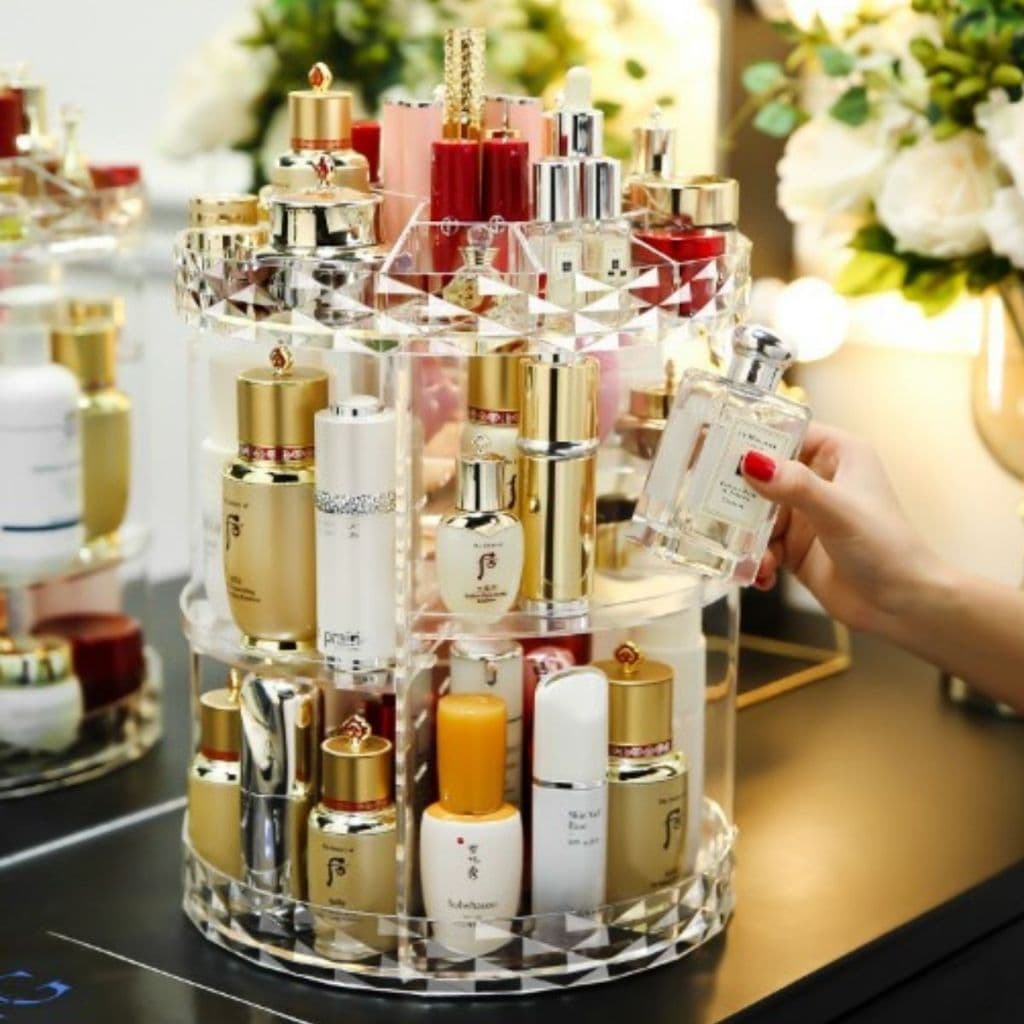 Organizador De Cosmético Maquiagem Acrílico Giratório 360º GRANDE