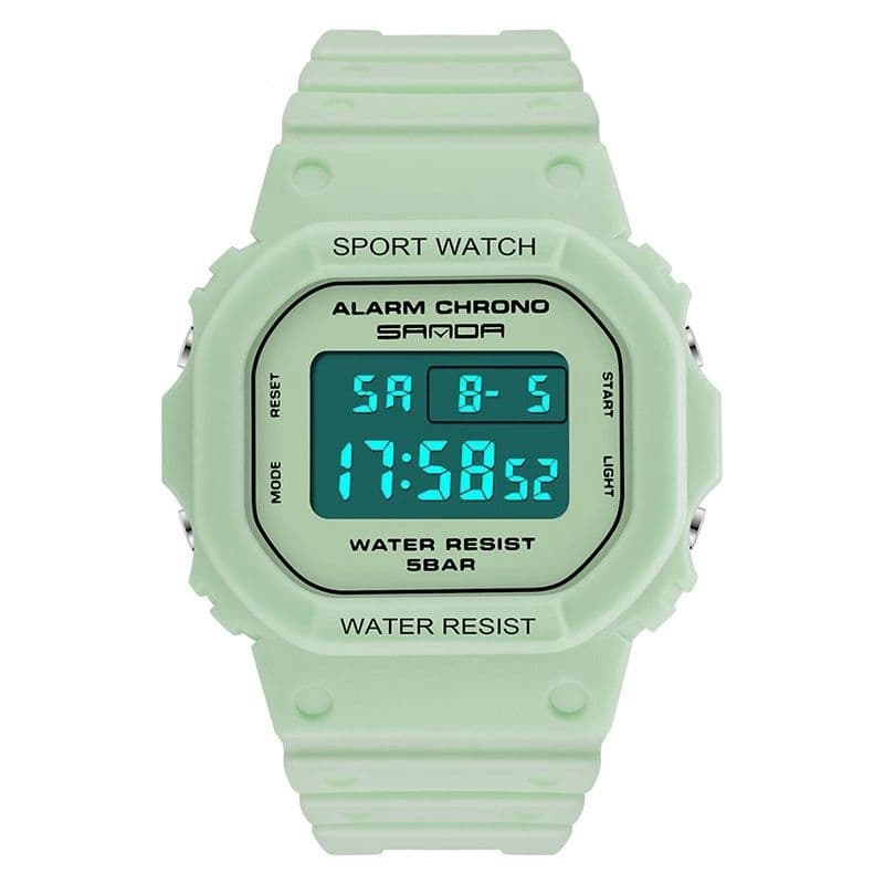 Relógio Digital Sanda Original 293, Cor: Rosa, Verde, Branco (Novo)
