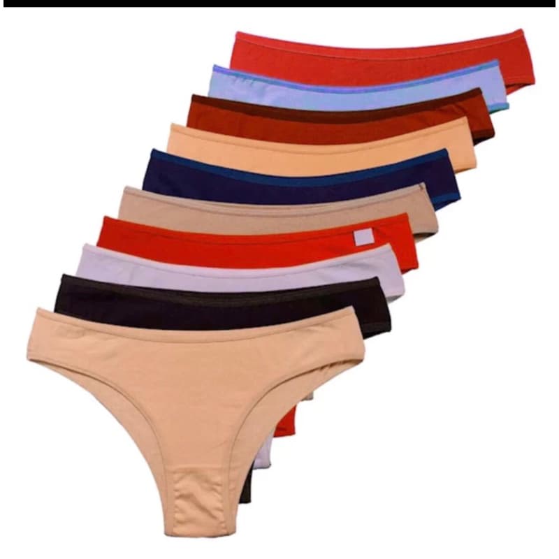 Kit 10 calcinha de algodão conforto cós alto calcinha algodao tanga cotton feminina cos largo Premium 100% algodão