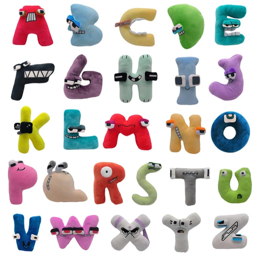 Alfabeto Lore Pelúcia Alfabeto Maluco Doido Educativo Almofada Travesseiro Brinquedo Crianças Presente Mães Pais Família Namorado Namorada Presente Natal Ursinho Letra Letras Filho Filha Menino Menina Autista Sensorial pelucia Iniciais Nomes
