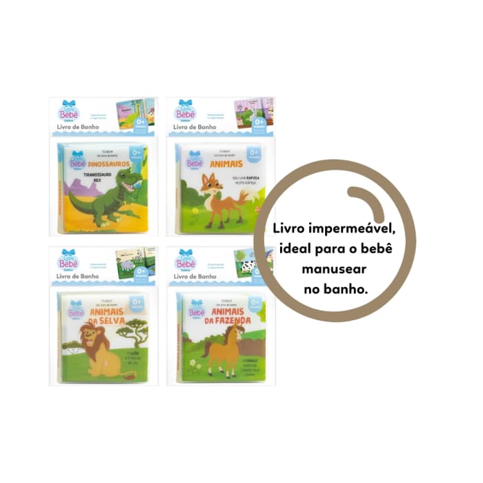Kit com 4 livros de banho tchibum!. Idade 0+