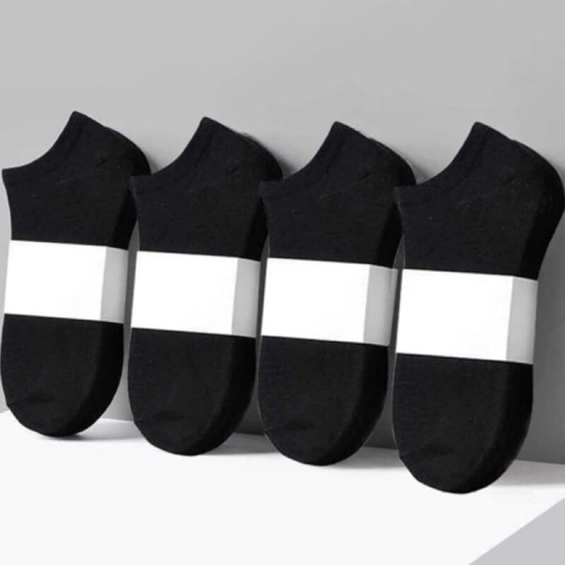 Kit 12 Pares Meias Soquete Pretas Algodão Unissex