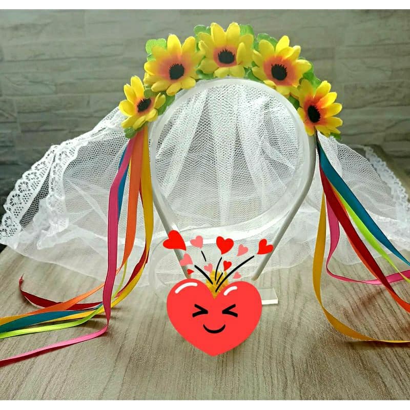 arco noiva / tiara véu de noiva / tiara festa junina/ tiara despedida/ noiva caipira/ arco girassol
