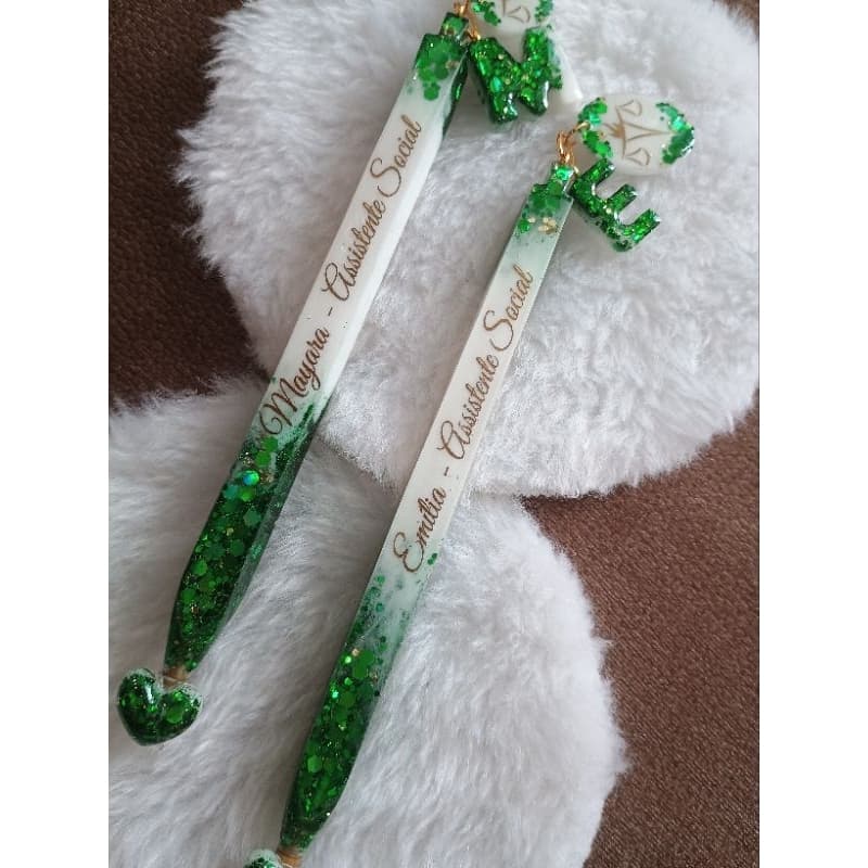 Kit Caneta Personalizada de Resina (troca de refil) Tema Profissões (leia a descrição)