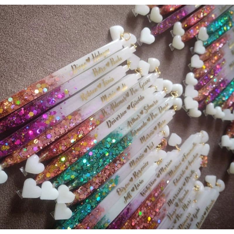 Kit Caneta personalizada de resina com nome (troca de carga)(leia a descrição)