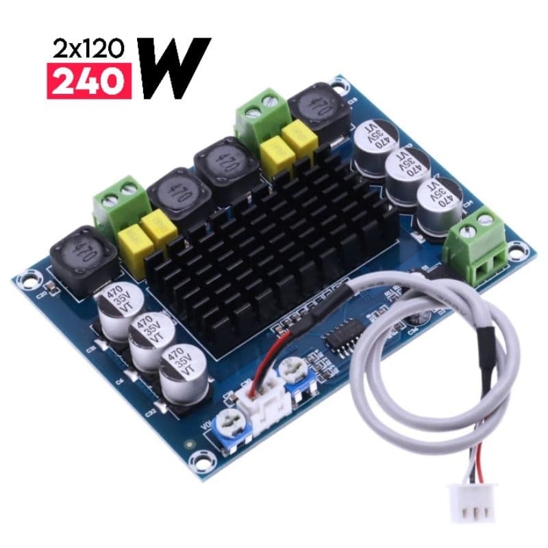 Placa Amplificadora de Som 240W 2x120W RMS Canal Duplo Estéreo Amplificador de Potência TPA3116