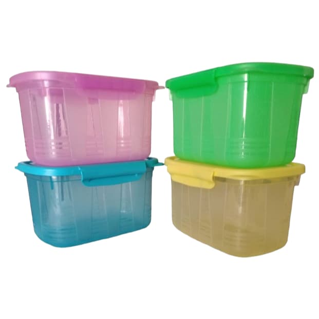 Kit 2 Potes Organizador De Cozinha Porta Mantimentos Com Trava De Plástico Resistente 2 Litros