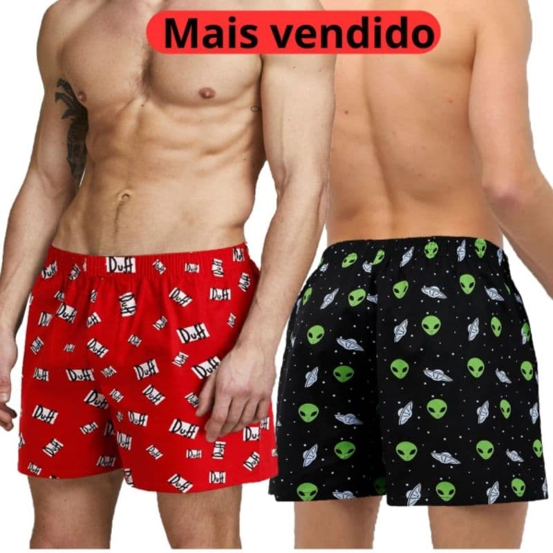 kit 2 pijama / Cueca samba canção masculino microfibra Poliester