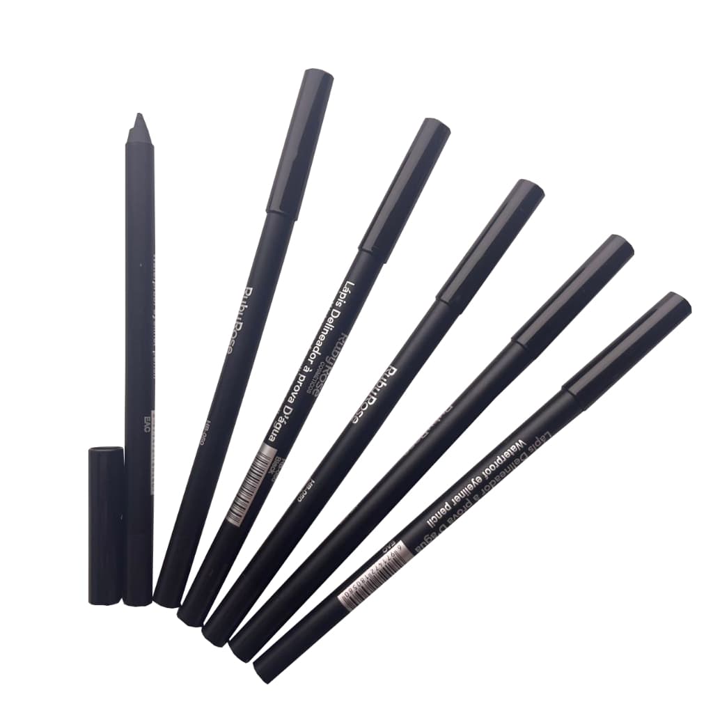 Kit C/2 unidades L谩pis de Olho Delineador A Prova D'脕gua Preto Lapis Carbon Black Alta Pigmenta莽茫o Ruby Rose HB-050