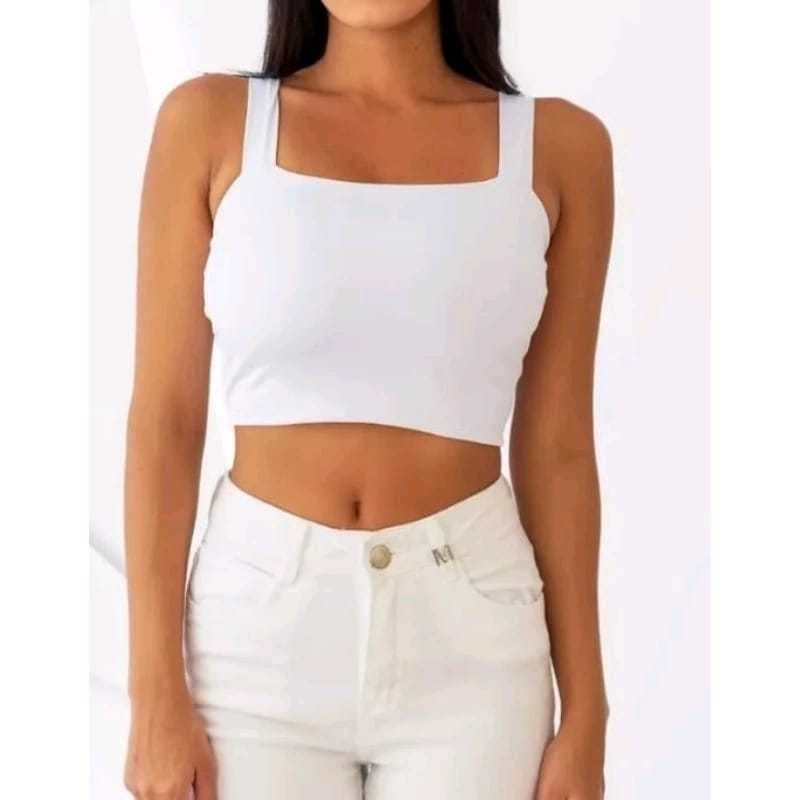 Top Faixa COM ALÇA em suplex, cropped -  Cores.