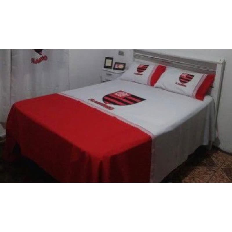 LENÇOL CASAL PINTADO TIMES COM FRONHA JOGO DE CAMA