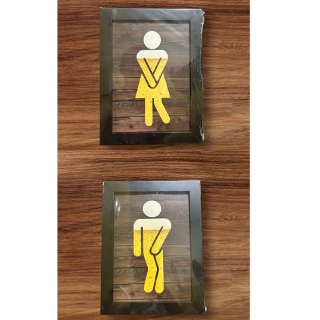 kit 2 placas para banheiro fluxo intenso 18,5X 1,2X24,5 cm homem mulher