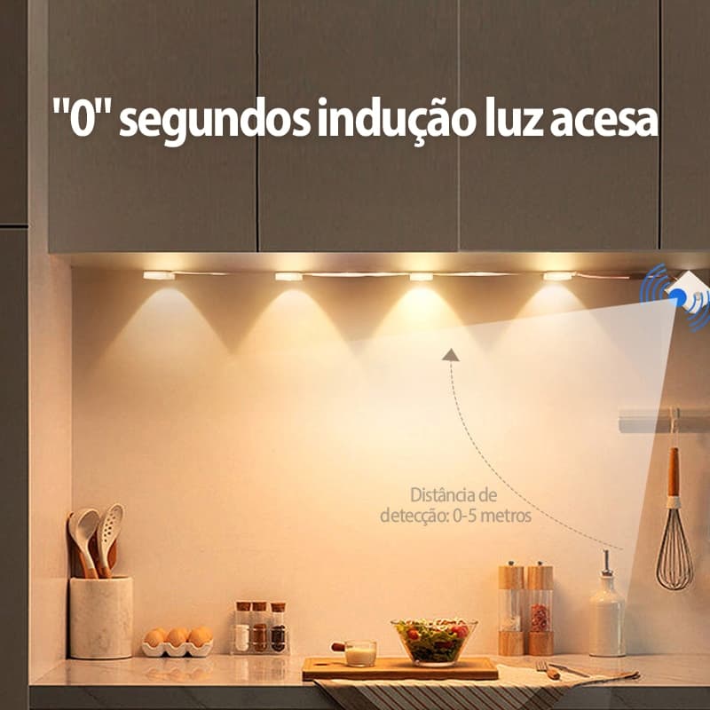 45-100cm Fita LED Recarregável  Ultra Fina 3 Cores (Branco/Quente/Natural) c/ Sensor para Armário