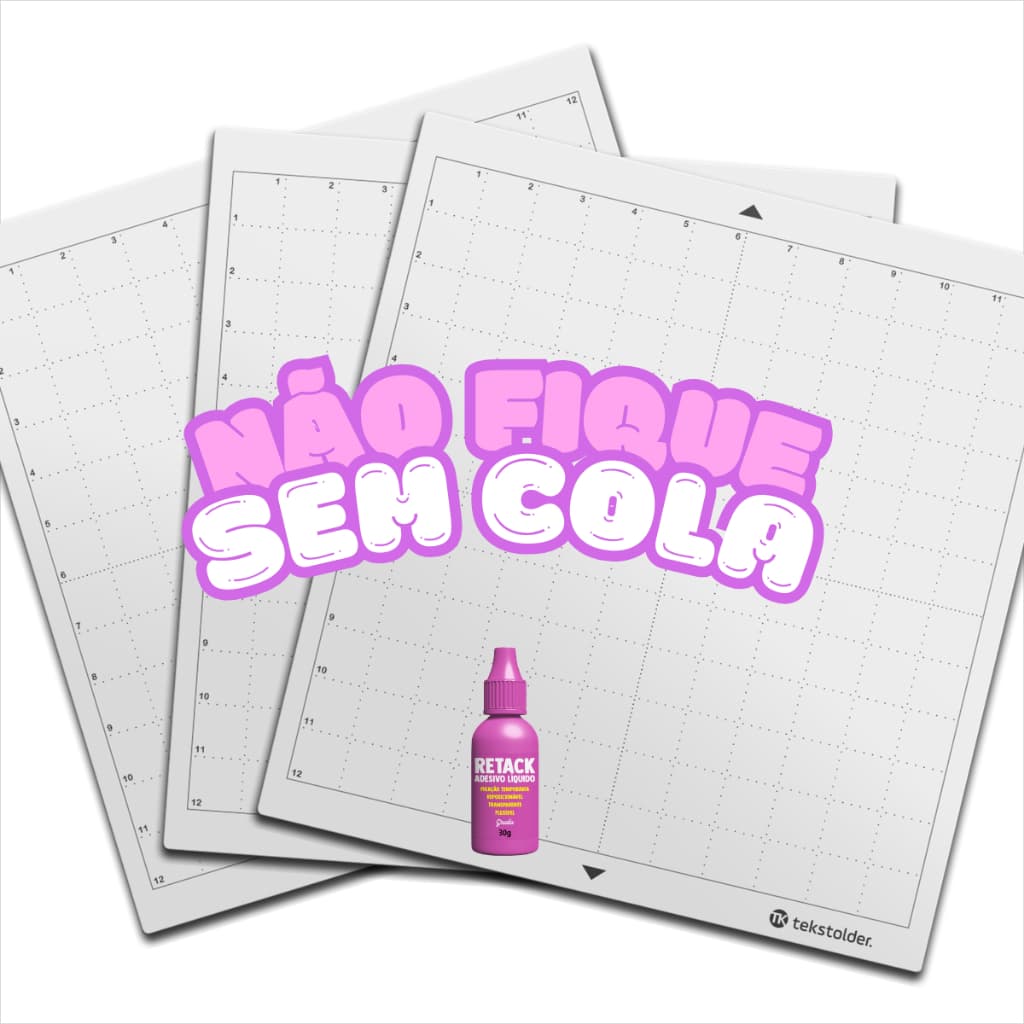Kit Com 3 Bases De Corte Com Cola Para Silhouette Cameo + Cola Retack