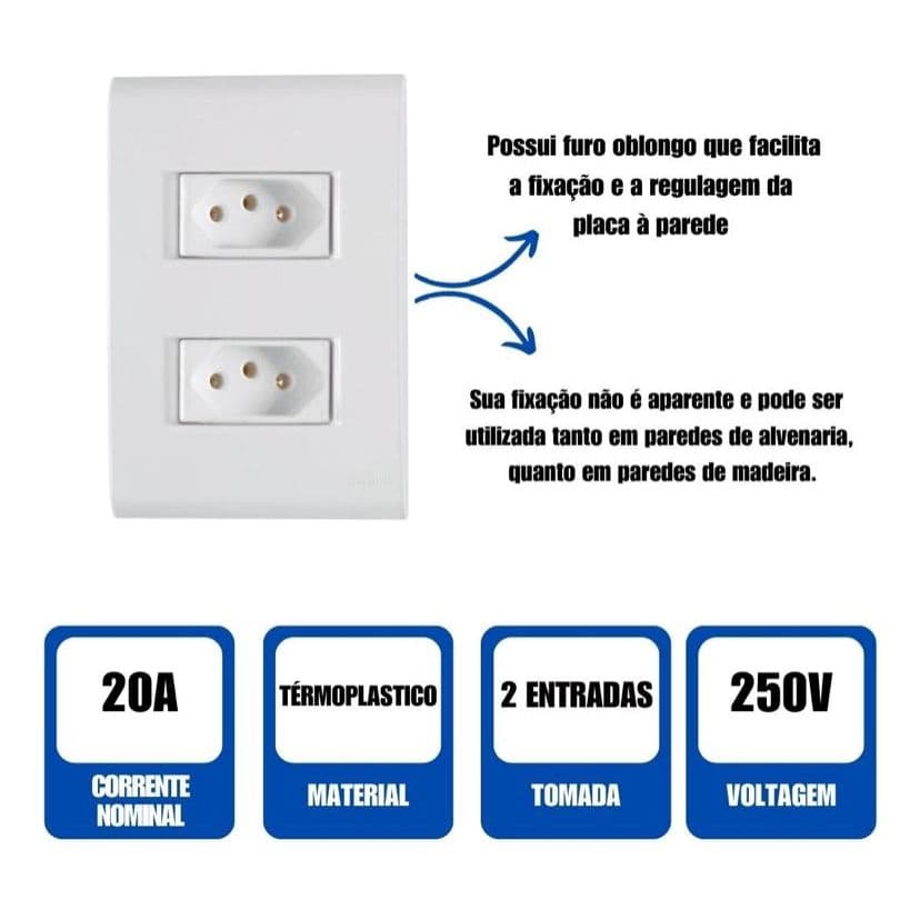 Tomada Dupla 20Amperes Tramontina Linha Liz 4x2 Original