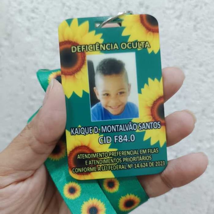 CRACHA GIRASSOL PERSONALIZADO - DEFICIÊNCIA OCULTA